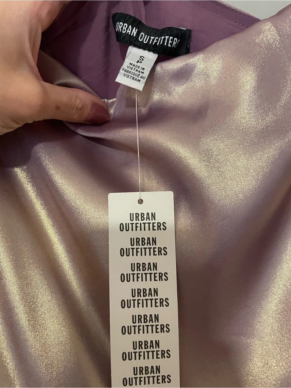Urban Outfitters Mallory Metallic Asymmetrical Slip Dress - Picture 8 of 10